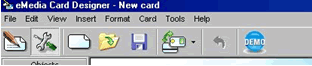 eMedia card designer toolbar